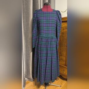Vintage Laura Ashley Dress, Wool & Cotton, Size 8, EUC.